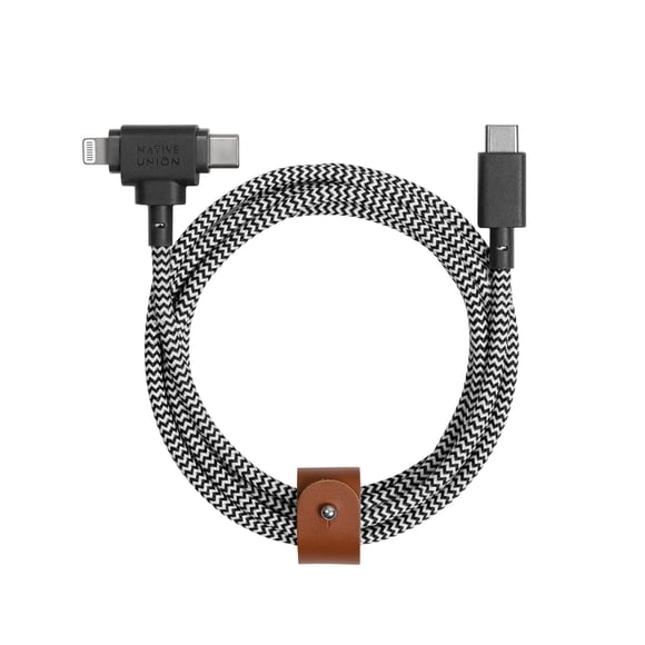 Cable de carga Native Union Belt Cable Duo de 1,5 m para dispositivos Lightning y tipo C
