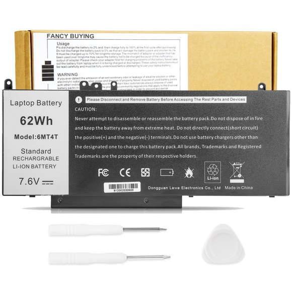 Batería de repuesto Fancy Buying 6MT4T 62Wh 7.6V 4 celdas