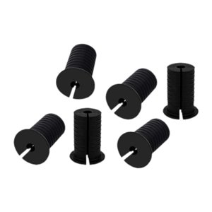 Magideal - 6 Piezas De Enrutamiento De Cable Se Adapta A Los Accesorios De 1 Pulgada Del Orificio De Pared De Goma Para El Cable Ethernet Compact Asamblea Simple Negro