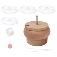 Magideal - Máquina Cargadora De Cuentas De Madera, Bricolaje Duradero Para Manualidades, Coser Pulseras, Collares Con 2 Agujas Para Cuentas, Tazón Grande, Voltea