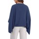 thumbnail image 3 of Cárdigan de Lino para Mujer Primavera Verano 3/4 Mangas Abiertas Frente Suelto Cubiertas Ligeras Saco S Azul Oscuro, 3 of 5