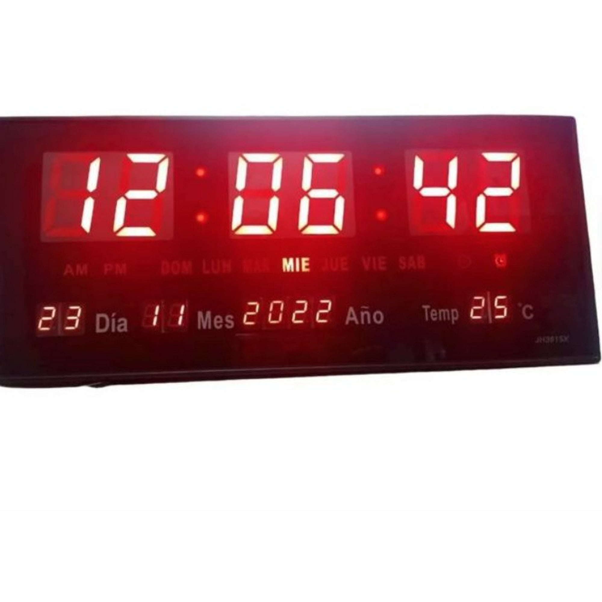 Tomasstore - Reloj Mural Led Digital Temperatura Y Alarma 47cm X 23cm