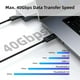 thumbnail image 4 of Cable Usb C 4.0 Thunderbolt 4 1m 40gbp/s 100w Salida 8k 60hz Negro, 4 of 7
