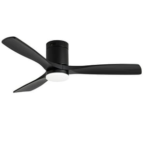 Ventilador De Terraza Anwo Vento Illuminato De Madera Color Negro Zvtm-B-L