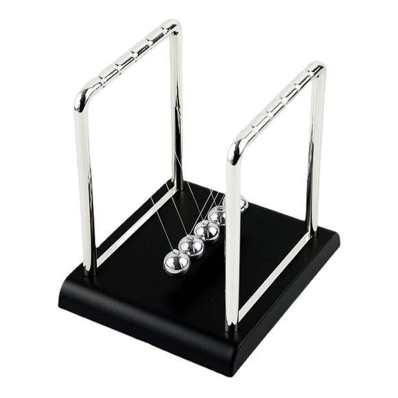 Newtons Cradle Balance Balls con soporte de madera, Gadget de ciencia física, juguetes educativos para niños, accesorios para escritorio, oficina, dec , l L