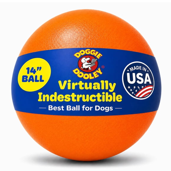 Pelota para perro Doggie Dooley 36 cm naranja, virtualmente indestructible