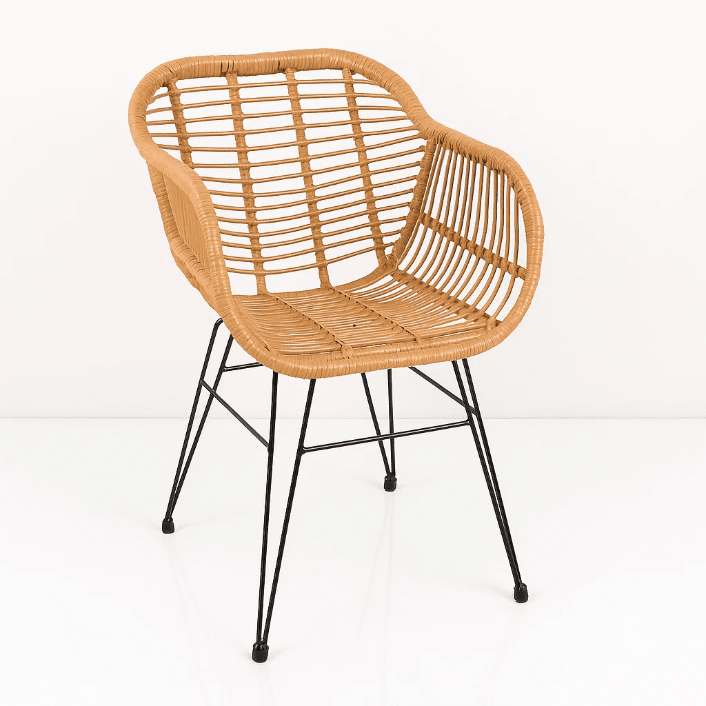 Klik Muebles - Butaca Con Apoyabrazos De Terraza Rattan Grecia Color Madera