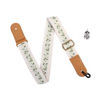 Magideal - Correa De Ukelele Bordada Con Música, Correa De Hombro Portátil De Longitud Ajustable, Correa Trasera Para Guitarra, Accesorio Para Ukelele Soprano Beige