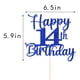 thumbnail image 2 of Decoración Para Tartas Con Purpurina Para Cumpleaños Número 14 Color Azul, 2 of 8