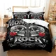 thumbnail image 1 of Rock Machine Motorcycle Club Bedding Set Duvet Cover Bed Set Quilt Cover Pillowcase Comforter Boys Adult Bed Sheets, 1 of 5