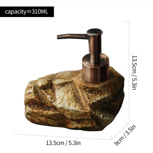Soap Dispenser - Ceramic Liquid Pump Soap Dispenser For Bathroom, Creative Stone Hand Soap Body Wash Dispenser Vintage Lotion Dispenser Bottles