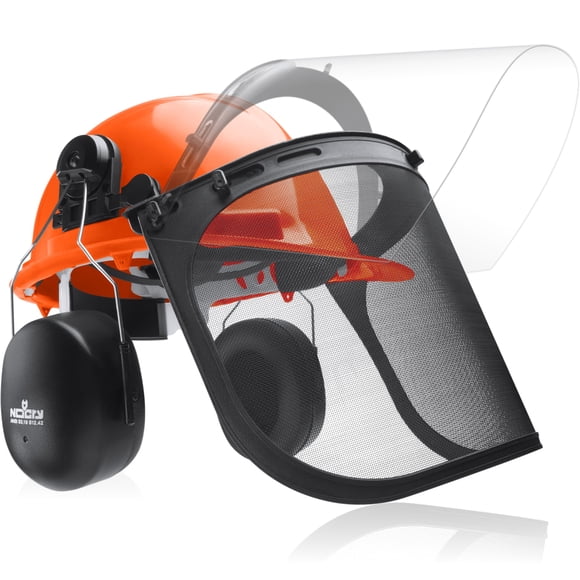Casco de motosierra NoCry 6 en 1 con protector facial y orejeras