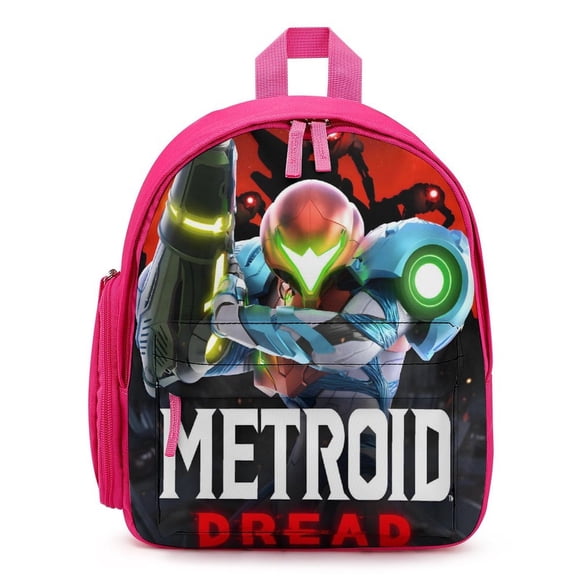 Metroid Dread Mochila Escolar para Niños y Niñas, Mochila Infantil Ligera de Alta Calidad, Grande y Duradera ROSA