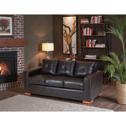 Muebles Altiro - Sofá Israel 3 Cuerpos - Cuero Sintético Pu Café Moro