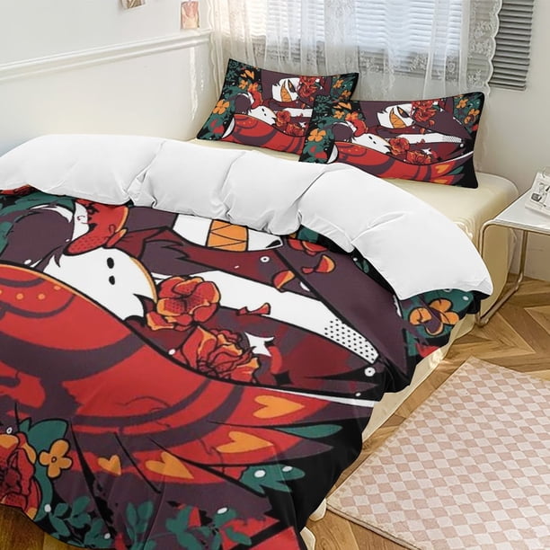 Hazbin Hotel 3-Piece Twin Bed Set - Includes 1 Single Comforter And 2 Pillowcases Bedding - Fade Resistant Microfiber - Hazbin Hotel