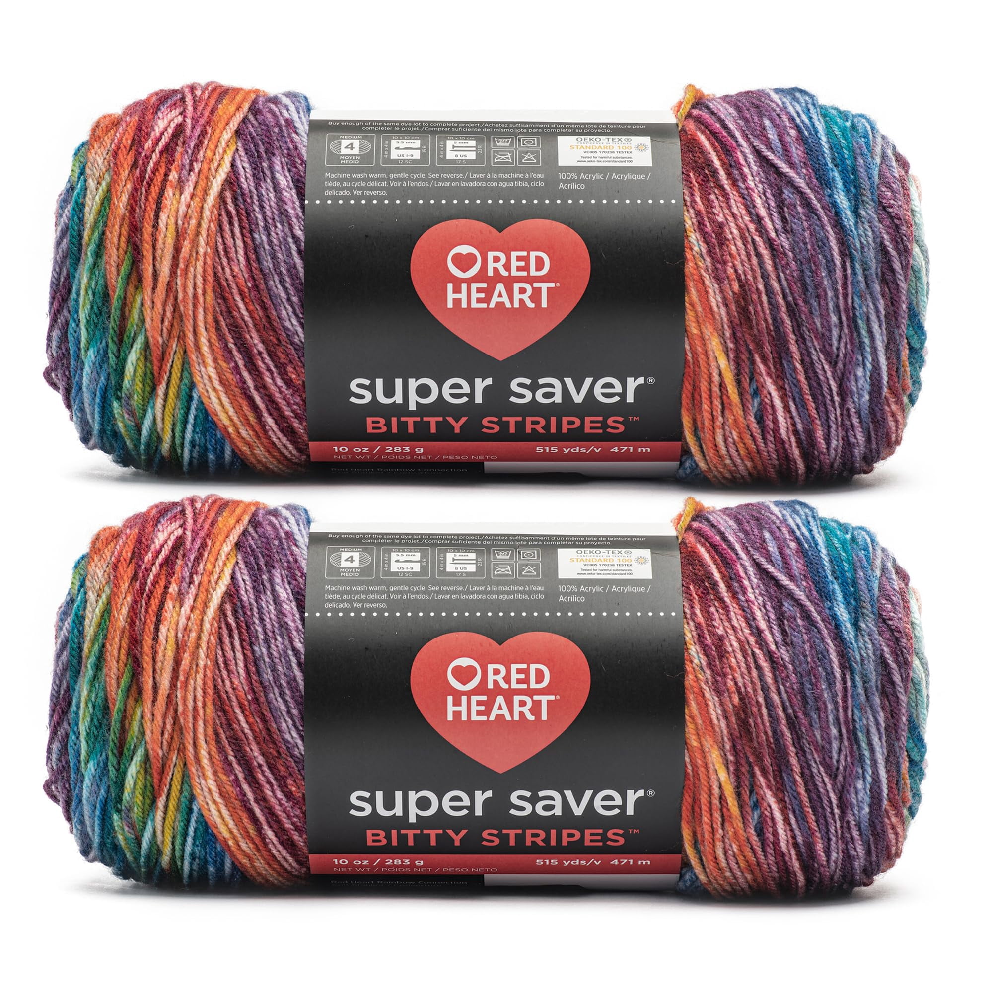 Caja De Lápices De Colores Yarn Red Heart Super Saver Bitty Stripe 283 G X2