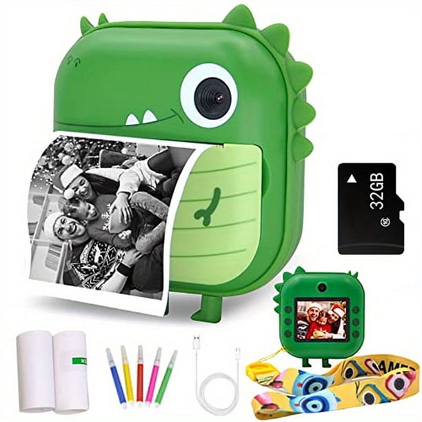 Instant Print Camera For Kids, Upgrade Selfie Kids Camera, Digital Zero Ink Video Camera With 3 Rolls Print Paper Camera, 1000 MAh, Dual Lens,1080P HD Video Recorder For Girls And Boys Gifts