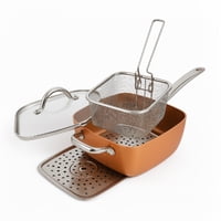 Sartén Cuadrado Antiadherente Cerámico Con Olla Cobre Bfresh