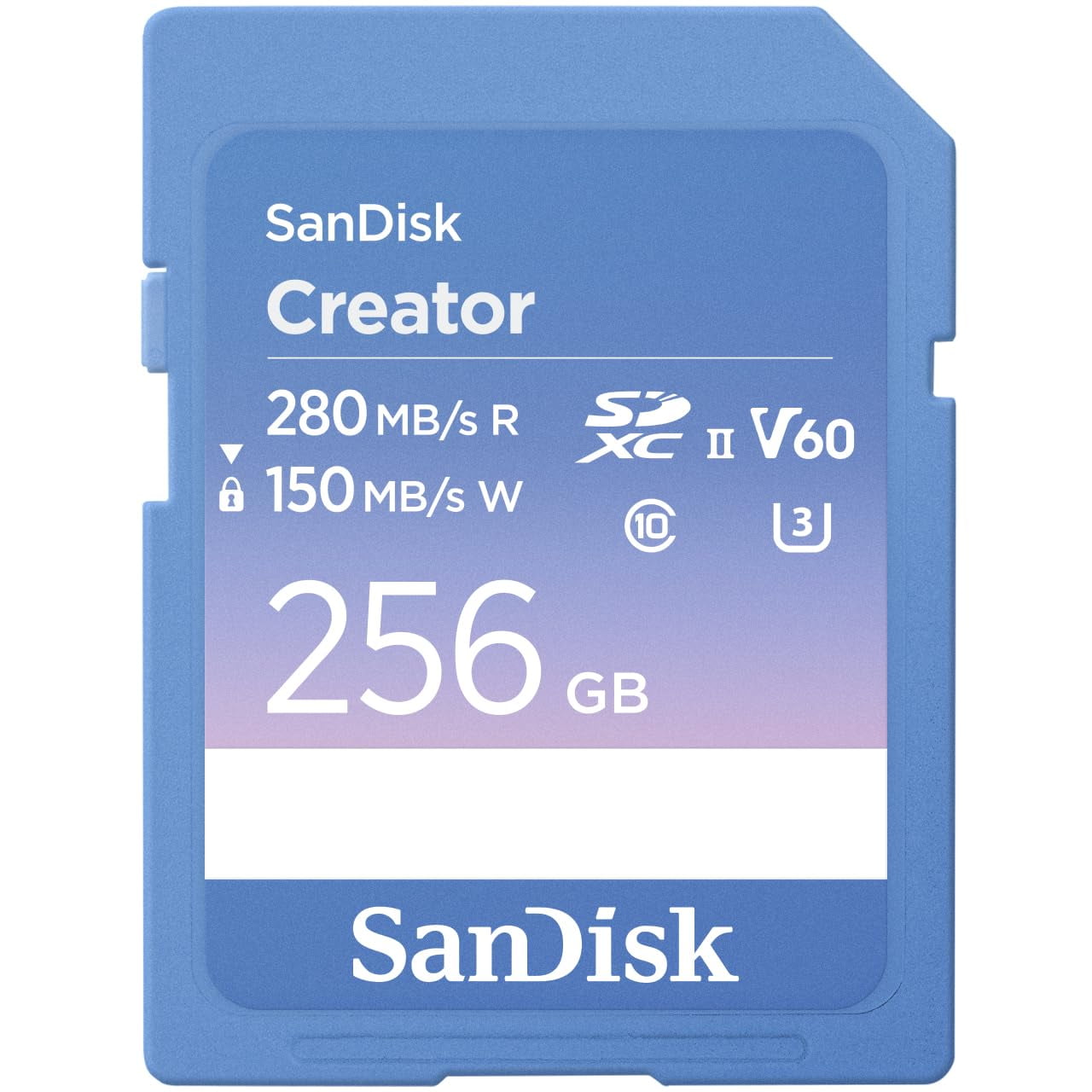 Tarjeta De Memoria Sandisk Creator Sd Uhs-ii 256gb V60 Con Adobe Cc