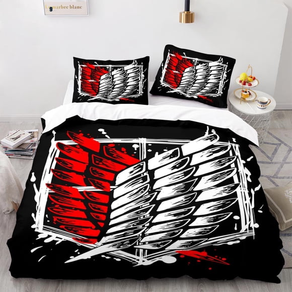Attack On Titan Bedding Set Single Twin Full Queen King Size Attack On Titan Bed Set Aldult Kid Kawaii Duvetcover Sets Bed Sheets