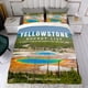thumbnail image 4 of Parque Yellowstone Conjunto de sábanas temático, trío de piezas, cómodo y amigable con la piel, diseño único, regalo de decoración para el hogar para familiares, amigos y fans, 90 cm * 190 cm, 4 of 6