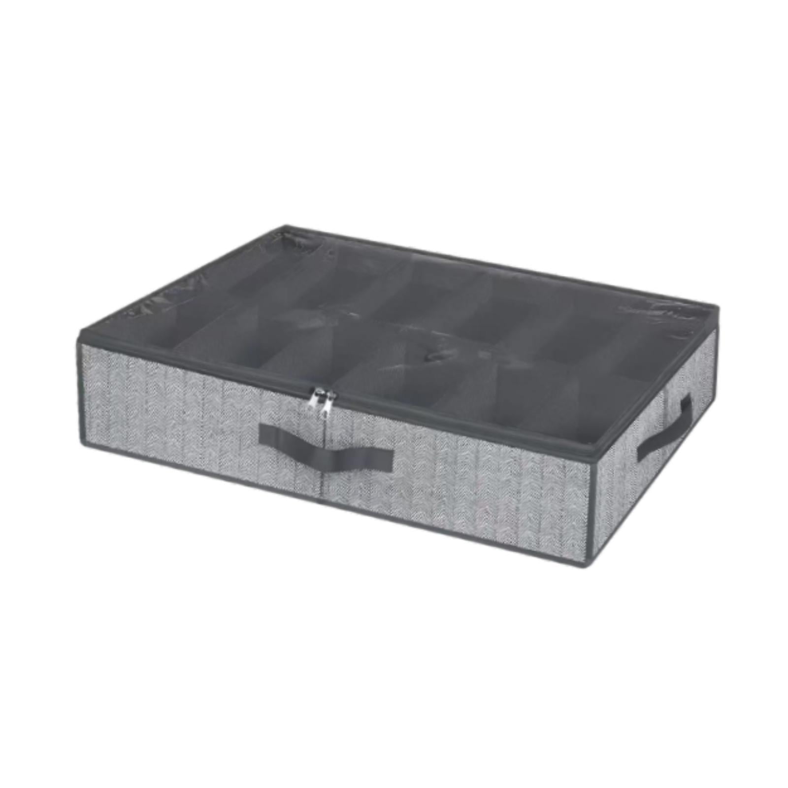 Magideal - Organizador De Zapatos Debajo De La Cama, Caja De Almacenamiento De Zapatos Con Cremallera Y Tapa Transparente, Contenedor Para Botas Y Zapatos, Bolsa