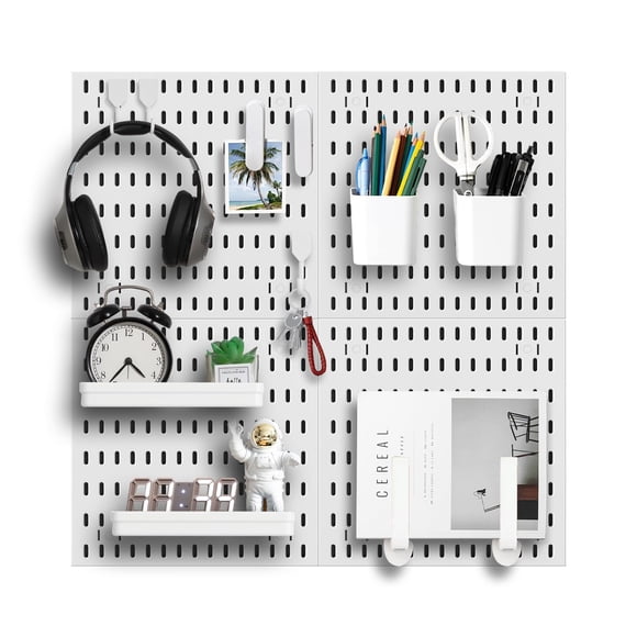 Organizador de pared con tablero perforado Zestify Revamp Your Space, color blanco
