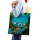 thumbnail image 4 of Tumble Leaf Bolso de tela con estampado de lienzo para mujer, bolsa de compras reutilizable y estética, con cremallera interior, regalo para mujer, 35 × 40 cm., 4 of 6