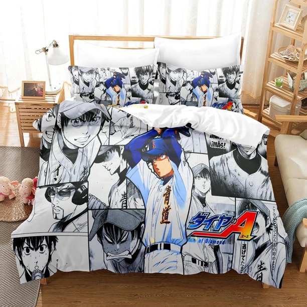 Anime Ace of the Diamond Bedding Set Duvet Cover Comforter Bed Set Quilt Cover Pillowcase Boys Girl Adult Bed Sheets