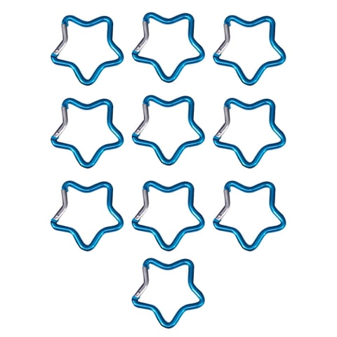 Magideal - 10 Piezas De Mosquetón En Forma De Estrella De , Clips Para Llavero, Liberación Rápida, Resistente Para Senderismo, Hogar, Viajes, Pesca, , Azul Claro