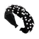 thumbnail image 1 of Faux Pearls Knotted Hair Hoop Mujeres Pretty Velvet Hairband Diadema Negro, 1 of 5