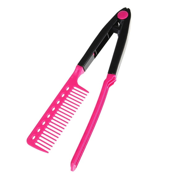 Peine alisador de pelo tipo V, uso en salón, resistencia al calor, práctico peine de hierro plano profesional portátil para cabello descuidado y enred