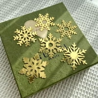 Adorno Para Tartas Snlioek, Acrílico, Con Forma De Copo De Nieve Navideño (6 Unidades), Dorado