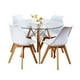 thumbnail image 1 of Comedor Mesa Eames Vidrio 100 cm + 4 Sillas Tulip Blancas, 1 of 8