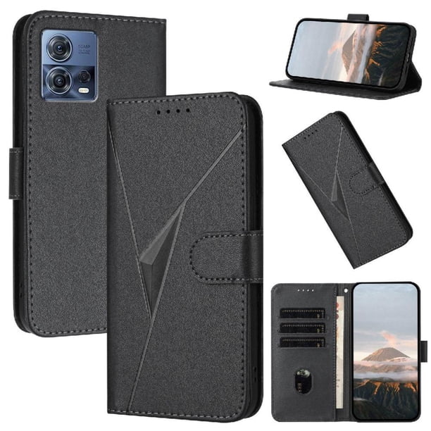 Funda Cartera Fibra de Carbono para Motorola MOTO S30 Pro 5G con Soporte y Cierre Magnético Negro