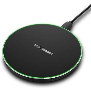 Impormaipu - Cargador De Celular Inalambrico Carga Rapida 3A 30W Smartphone Android Para Iphone Pared Casa Redondo (Negro)