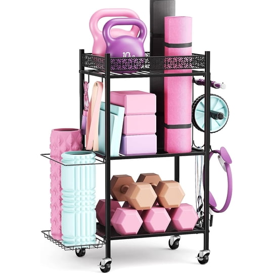 Vopeak Home Gym Storage Rack, Organizador De 3 Niveles Para Mats De Yoga