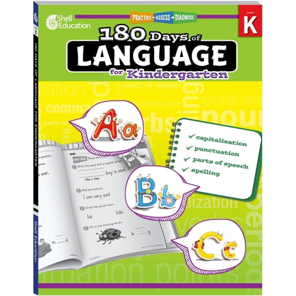 Libro Shell Education 180 Días™: Lenguaje para Kinder