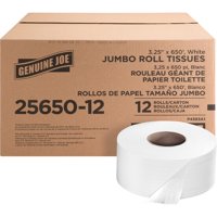 Dispensador De Pañuelos De Baño Genuine Joe, Rollo Gigante De 2 Capas, Gjo2565012