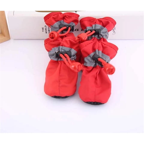 Xusx111 - Protectores De Patas De Botas Para Perros, Zapatos De Botas De Invierno Para Perros Pequeños, Con Suela Antideslizante Y Peluche Para Caminar Al Aire Libre Con Nieve Cálida, Paquete De 8 (Ro