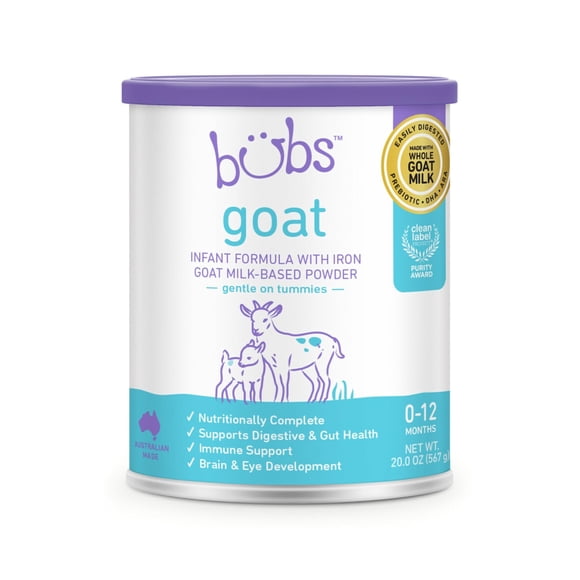 Fórmula Bubs De Leche De Cabra Enteros Con Hierro 567 g