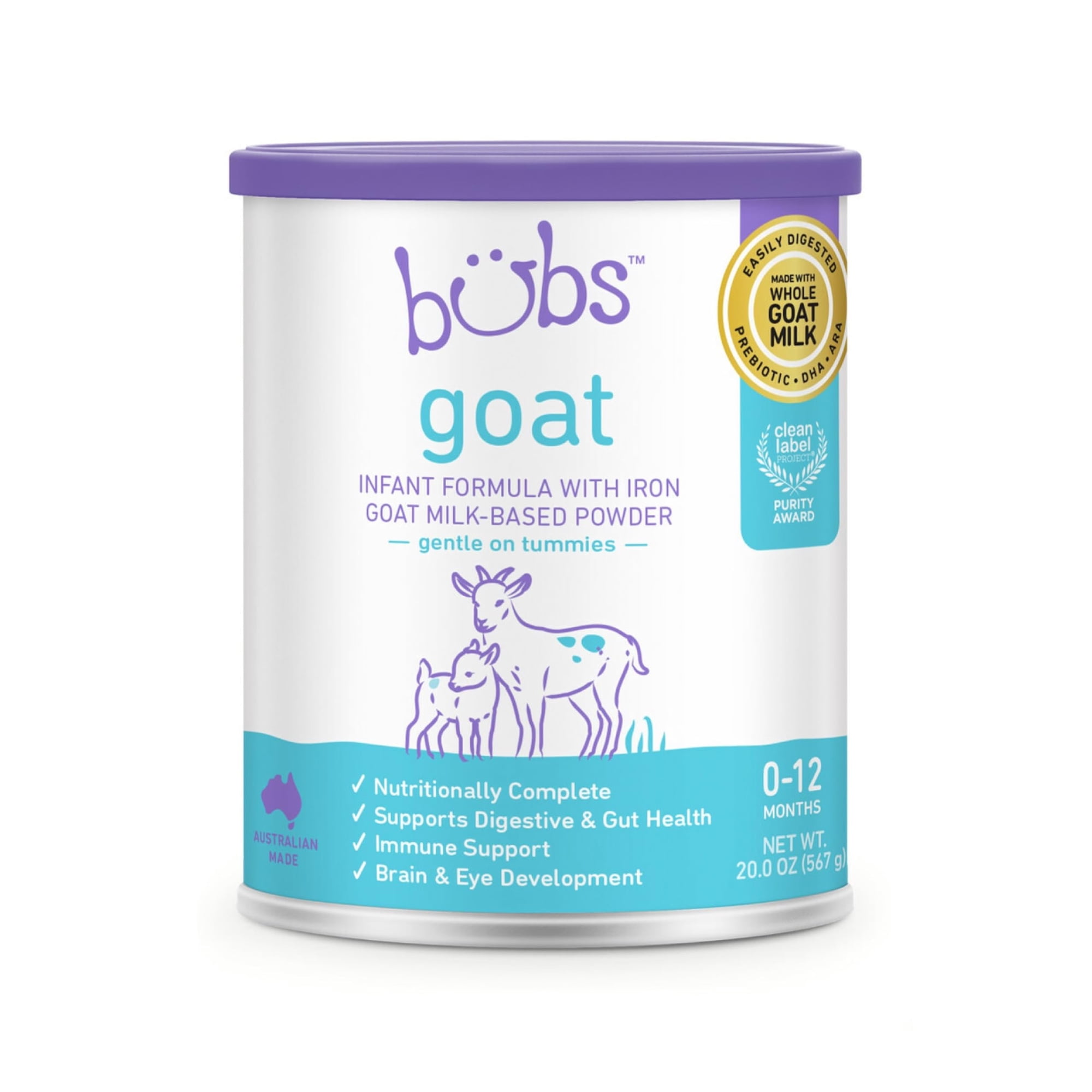 Fórmula Bubs De Leche De Cabra Enteros Con Hierro 567 G