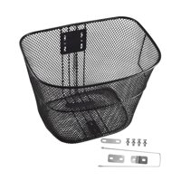 Ioensy - Cesta Delantera Para Bicicleta, Portamascotas De Metal Para Exteriores, Bicicletas De Montaña Y Carretera, Compras, L, Con Soporte Largo