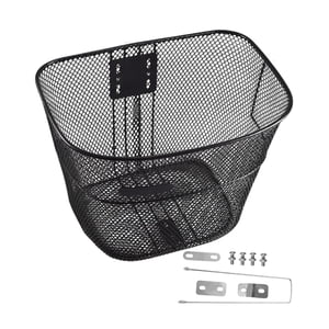 Ioensy - Cesta Delantera Para Bicicleta, Portamascotas De Metal Para Exteriores, Bicicletas De Montaña Y Carretera, Compras, L, Con Soporte Largo