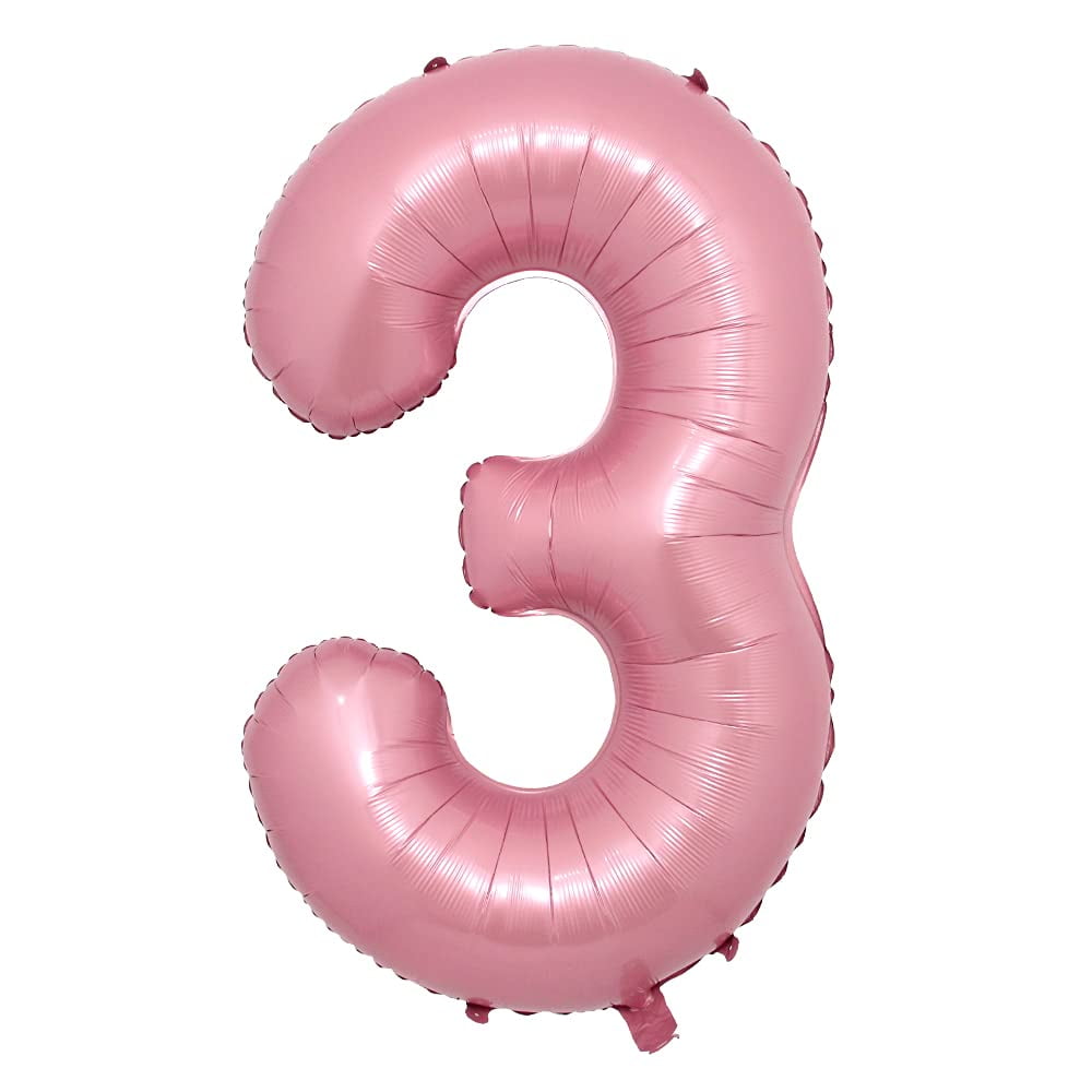 Ruiansi - Globos Con Números Ruinasi, 16 Cm, Papel De Aluminio Rosa Para Decoración De Fiestas