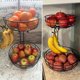 thumbnail image 3 of Fruit Basket Bextsrack, encimera de 2 niveles con colgador para plátanos, 3 of 7