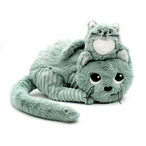 Les Ptipotos - Peluche Gato Miaou Mamá Y Bebé - Menta