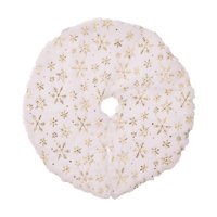 Magideal - Mini Falda De Árbol De Navidad De Felpa, Decoración Navideña, Delantal De Árbol Ornamento De 15 ""Para Sala De Estar Interior, Puerta De Granja, Hotel Copos De Nieve Dorados