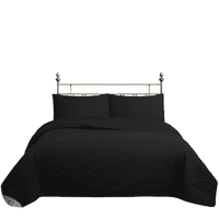 Genérico - Cubrecama Quilt Reversible 1 5 Plazas Negro Wonder Collection Martiné