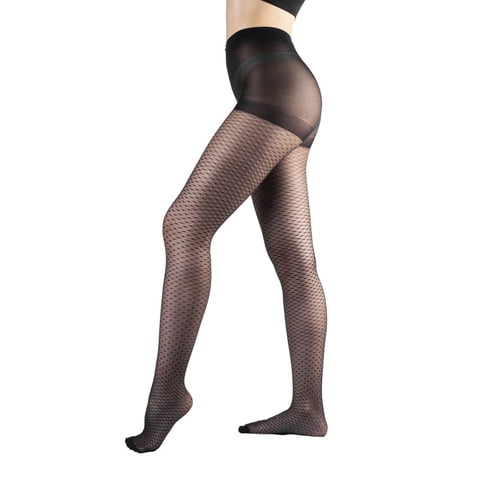 Ingesa - Panty Negra 70 Denier Diseño 3 Lunares S-M Negro